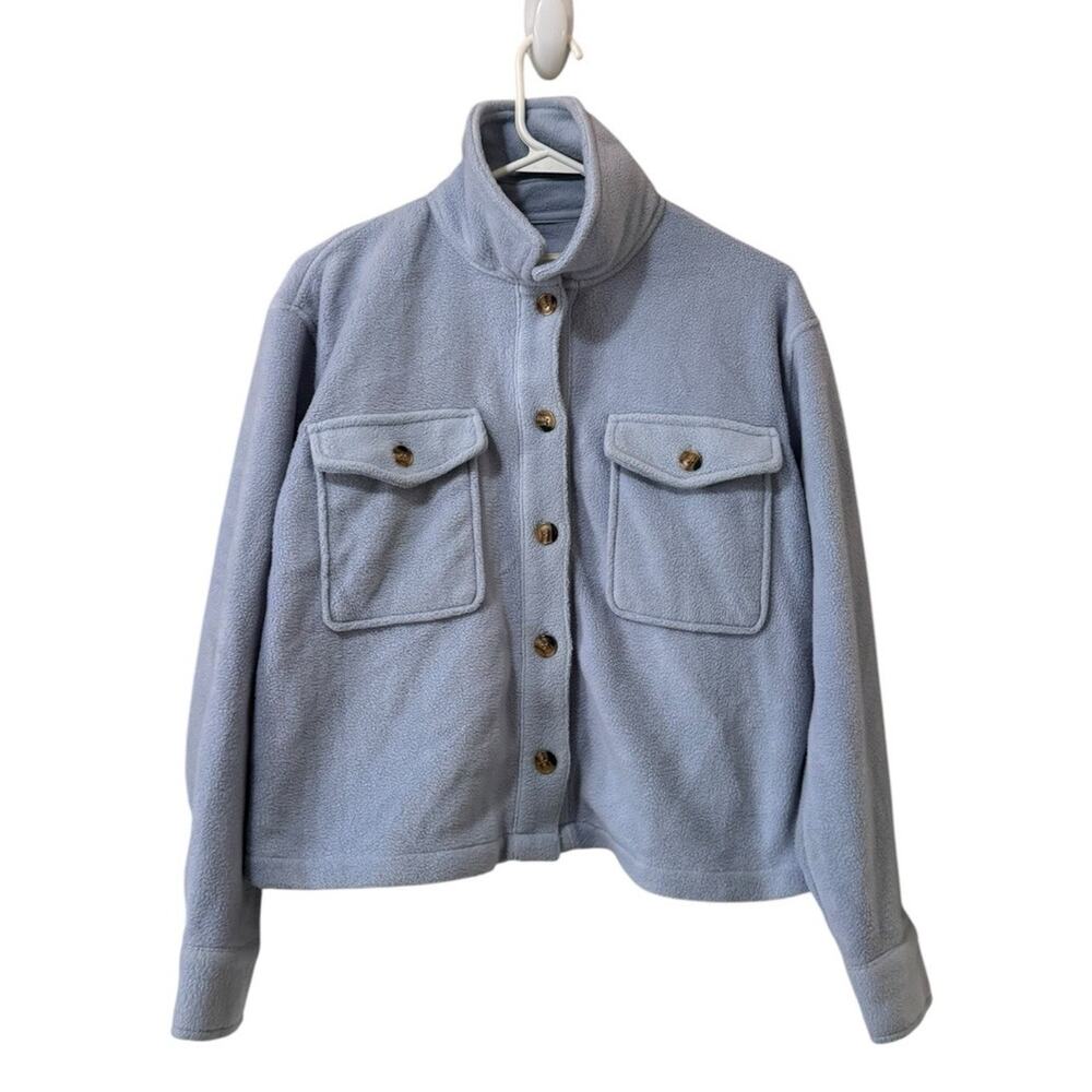 Thread & Supply Women Size Small Button Down Crop Fleece Jacket Casual Preppy